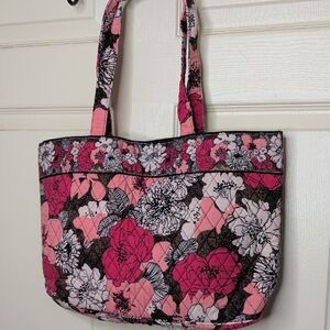 Vera Bradley Floral Quilted Tote Bag - Pink and Black